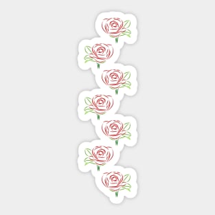 red roses chain rose tendril flowers flower blossoms Sticker